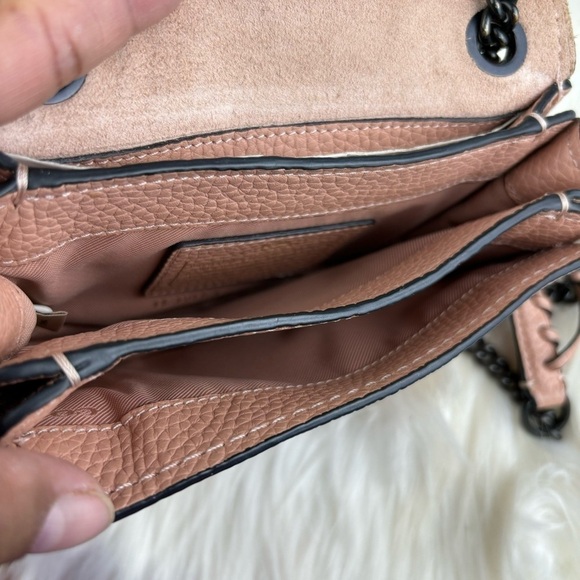 COACH SMALL SHADOW  IN PEBBLE LEATHER CROSSBODY BAG PALE PINK COLOR - Picture 6 of 14